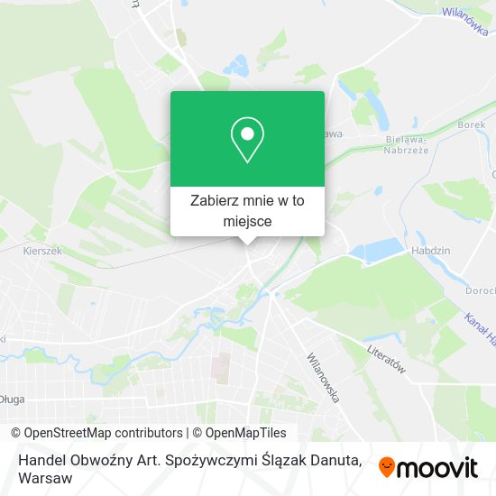 Mapa Handel Obwoźny Art. Spożywczymi Ślązak Danuta