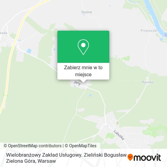 Mapa Wielobranżowy Zakład Usługowy. Zieliński Bogusław Zielona Góra