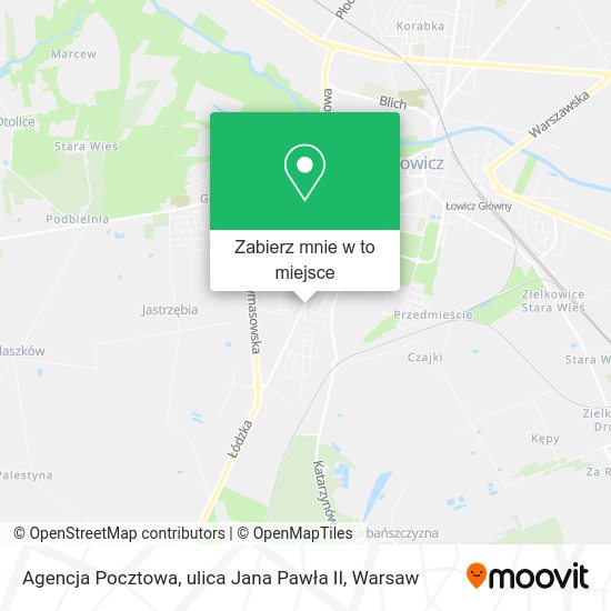 Mapa Agencja Pocztowa, ulica Jana Pawła II