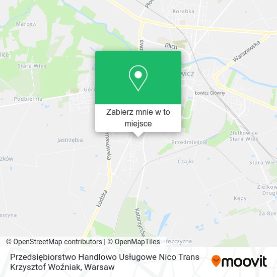 Mapa Przedsiębiorstwo Handlowo Usługowe Nico Trans Krzysztof Woźniak