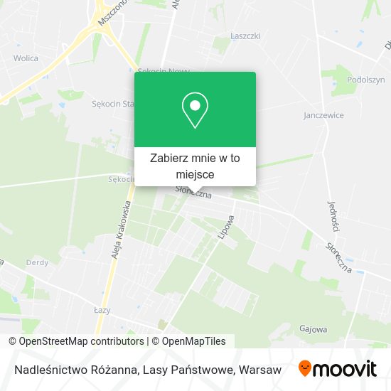 Mapa Nadleśnictwo Różanna, Lasy Państwowe