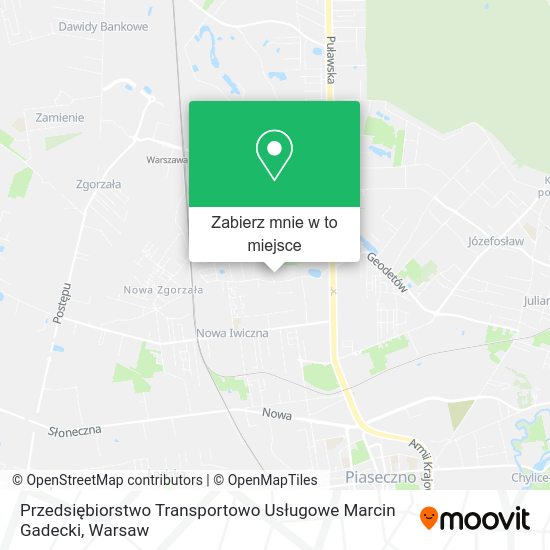 Mapa Przedsiębiorstwo Transportowo Usługowe Marcin Gadecki