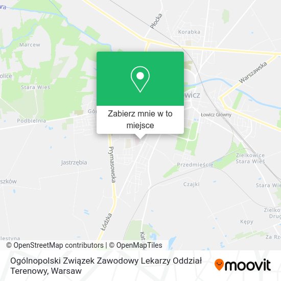 Mapa Ogólnopolski Związek Zawodowy Lekarzy Oddział Terenowy