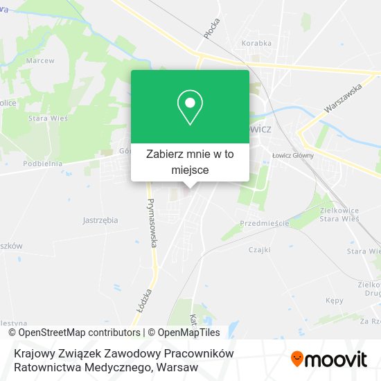 Mapa Krajowy Związek Zawodowy Pracowników Ratownictwa Medycznego