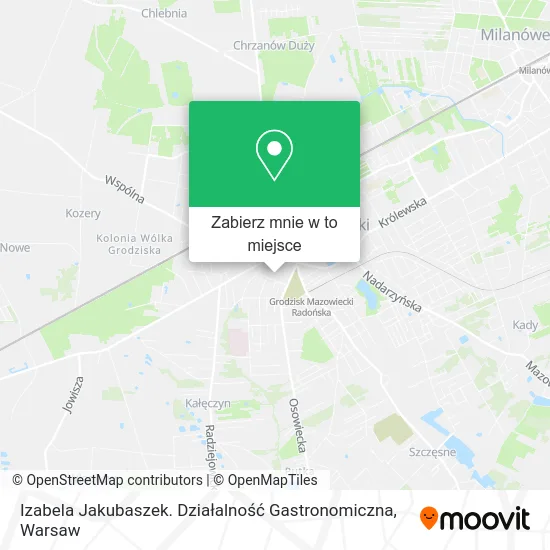Mapa Izabela Jakubaszek. Działalność Gastronomiczna