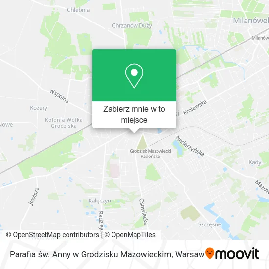 Mapa Parafia św. Anny w Grodzisku Mazowieckim