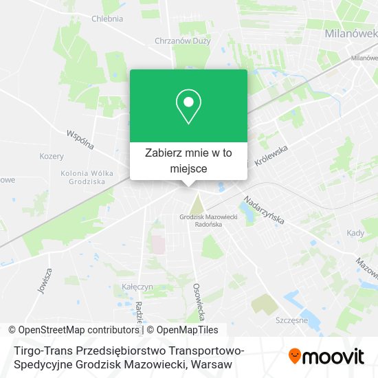 Mapa Tirgo-Trans Przedsiębiorstwo Transportowo-Spedycyjne Grodzisk Mazowiecki