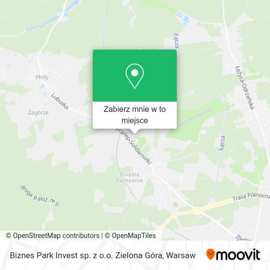 Mapa Biznes Park Invest sp. z o.o. Zielona Góra