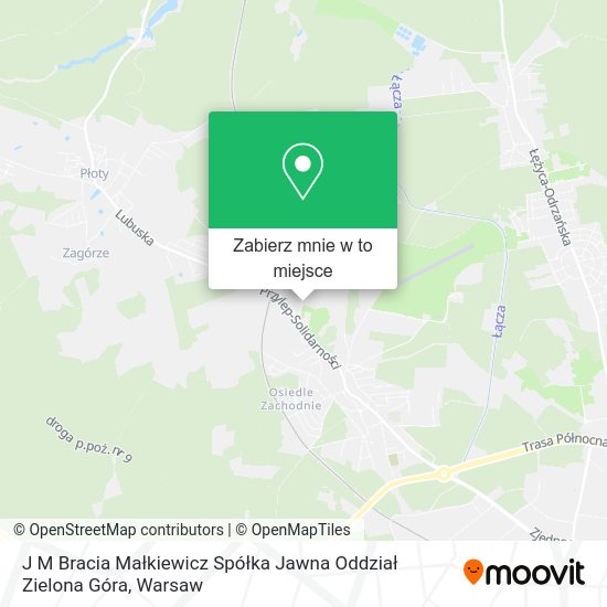 Mapa J M Bracia Małkiewicz Spółka Jawna Oddział Zielona Góra