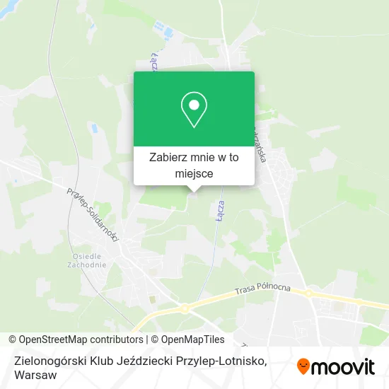 Mapa Zielonogórski Klub Jeździecki Przylep-Lotnisko