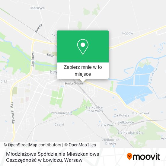 Mapa Młodzieżowa Spółdzielnia Mieszkaniowa Oszczędność w Łowiczu