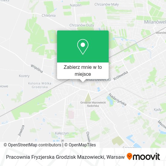 Mapa Pracownia Fryzjerska Grodzisk Mazowiecki