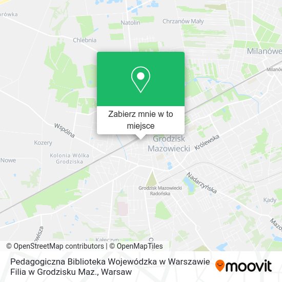 Mapa Pedagogiczna Biblioteka Wojewódzka w Warszawie Filia w Grodzisku Maz.