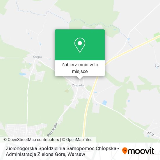 Mapa Zielonogórska Spółdzielnia Samopomoc Chłopska - Administracja Zielona Góra