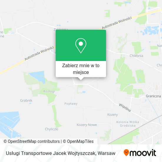 Mapa Usługi Transportowe Jacek Wojtyszczak