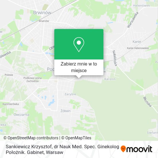 Mapa Sankiewicz Krzysztof, dr Nauk Med. Spec. Ginekolog Położnik. Gabinet