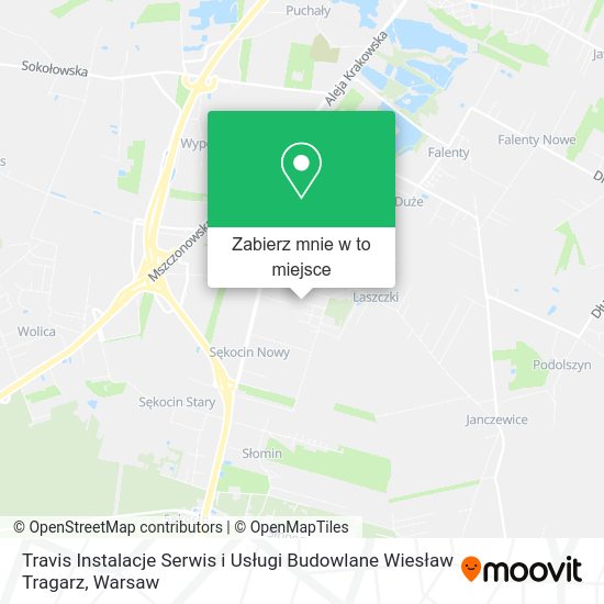 Mapa Travis Instalacje Serwis i Usługi Budowlane Wiesław Tragarz