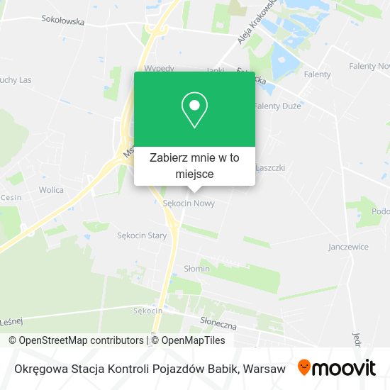 Mapa Okręgowa Stacja Kontroli Pojazdów Babik