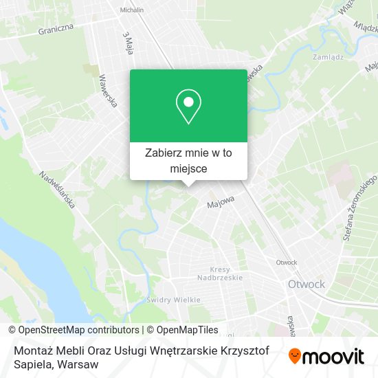 Mapa Montaż Mebli Oraz Usługi Wnętrzarskie Krzysztof Sapiela