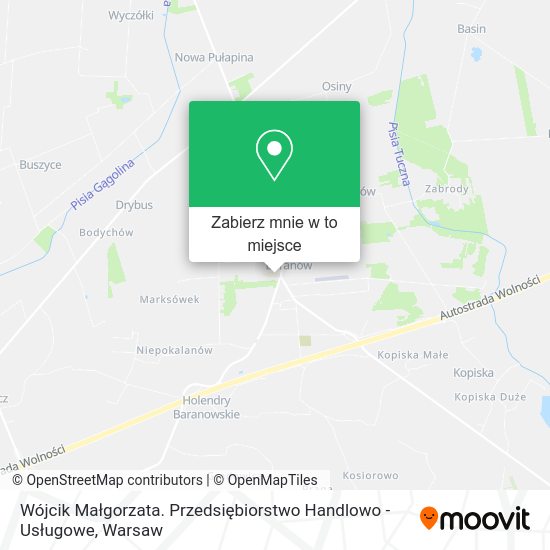 Mapa Wójcik Małgorzata. Przedsiębiorstwo Handlowo - Usługowe