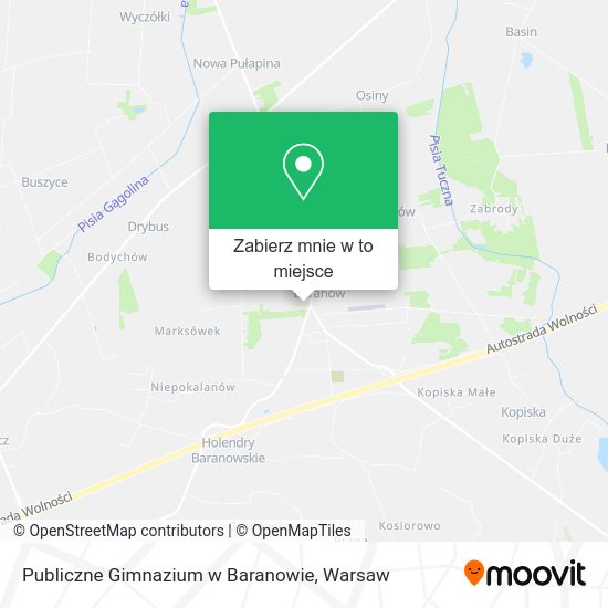 Mapa Publiczne Gimnazium w Baranowie