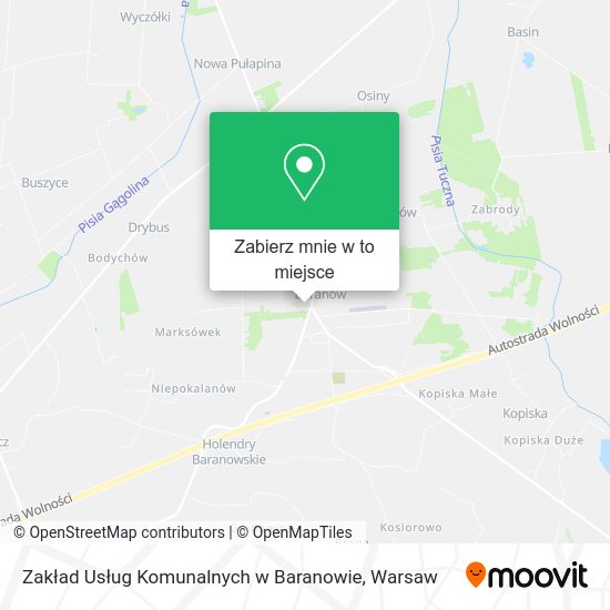 Mapa Zakład Usług Komunalnych w Baranowie