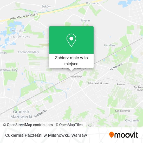 Mapa Cukiernia Pacześni w Milanówku