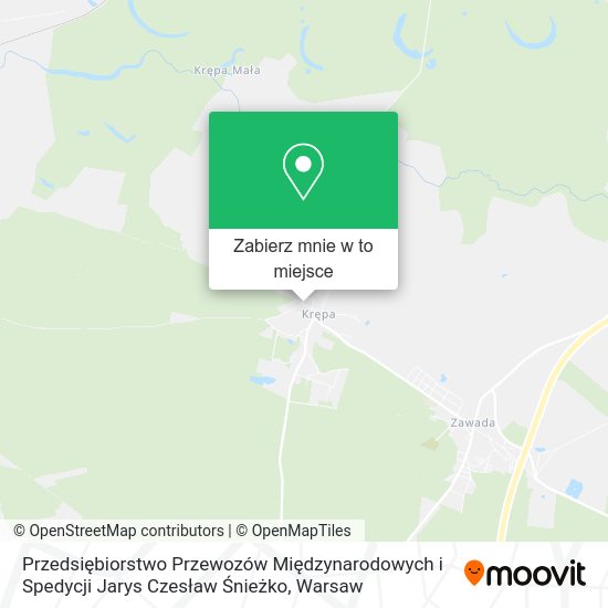 Mapa Przedsiębiorstwo Przewozów Międzynarodowych i Spedycji Jarys Czesław Śnieżko