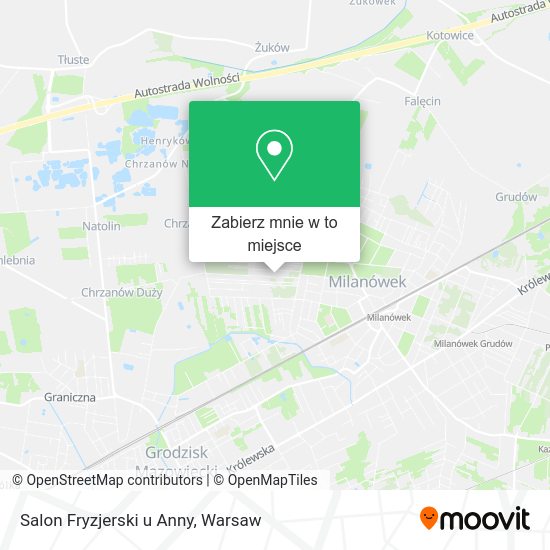 Mapa Salon Fryzjerski u Anny