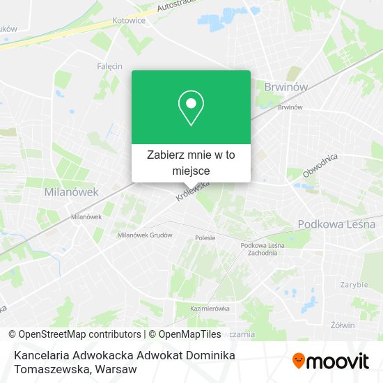 Mapa Kancelaria Adwokacka Adwokat Dominika Tomaszewska