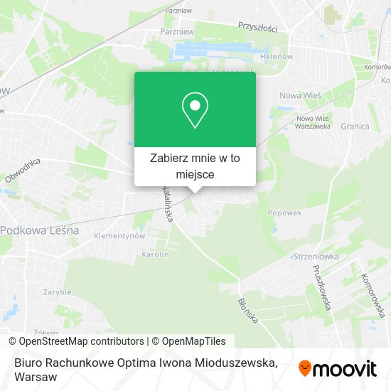 Mapa Biuro Rachunkowe Optima Iwona Mioduszewska