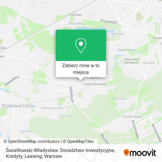 Mapa Światłowski Władysław. Doradztwo Inwestycyjne, Kredyty, Leasing