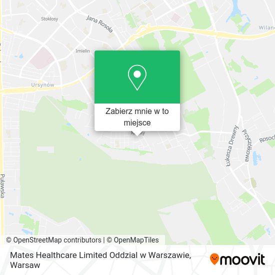 Mapa Mates Healthcare Limited Oddzial w Warszawie