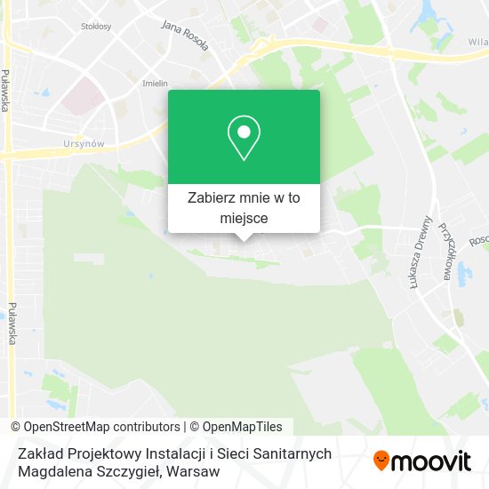 Mapa Zakład Projektowy Instalacji i Sieci Sanitarnych Magdalena Szczygieł