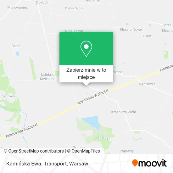 Mapa Kamińska Ewa. Transport