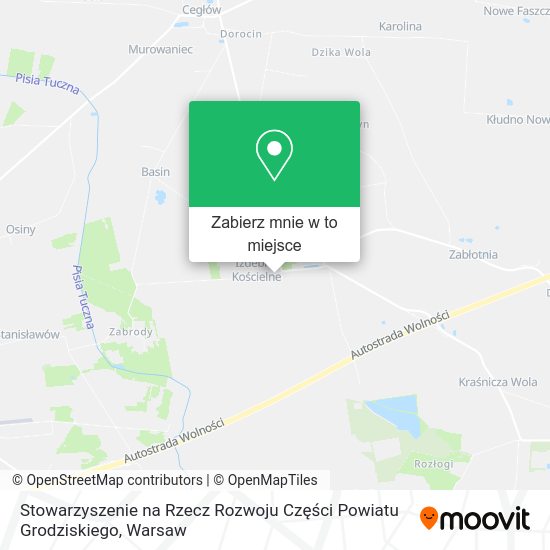 Mapa Stowarzyszenie na Rzecz Rozwoju Części Powiatu Grodziskiego