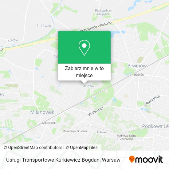 Mapa Usługi Transportowe Kurkiewicz Bogdan