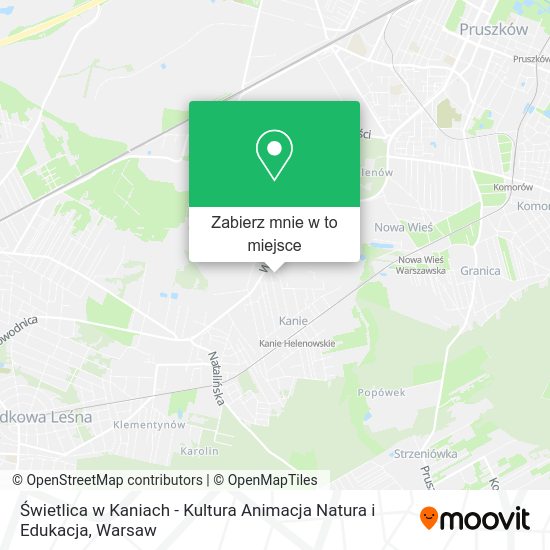 Mapa Świetlica w Kaniach - Kultura Animacja Natura i Edukacja