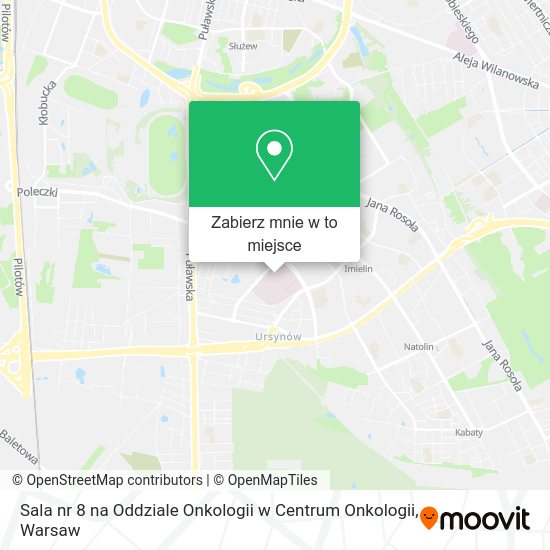 Mapa Sala nr 8 na Oddziale Onkologii w Centrum Onkologii