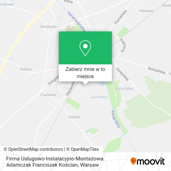 Mapa Firma Usługowo-Instalacyjno-Montażowa. Adamczak Franciszek Kościan