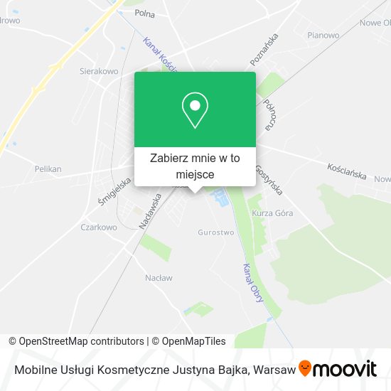 Mapa Mobilne Usługi Kosmetyczne Justyna Bajka