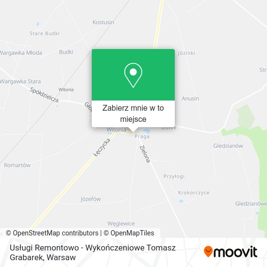 Mapa Usługi Remontowo - Wykończeniowe Tomasz Grabarek