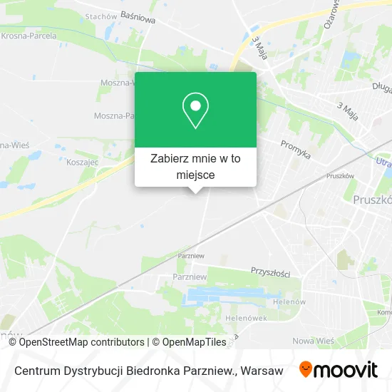 Mapa Centrum Dystrybucji Biedronka Parzniew.