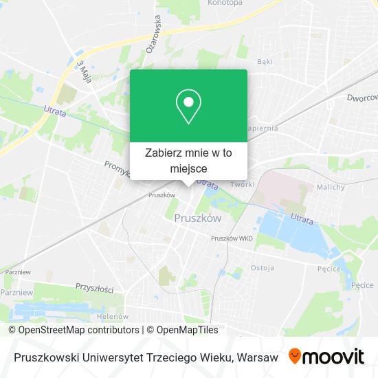 Mapa Pruszkowski Uniwersytet Trzeciego Wieku