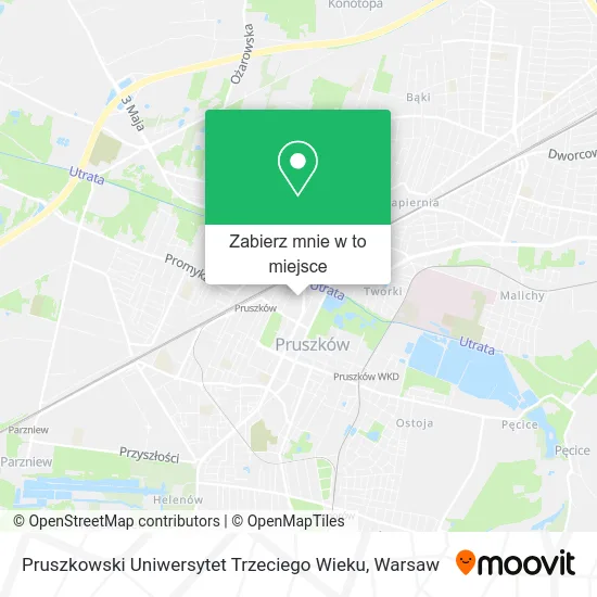 Mapa Pruszkowski Uniwersytet Trzeciego Wieku