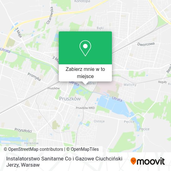 Mapa Instalatorstwo Sanitarne Co i Gazowe Ciuchciński Jerzy