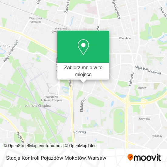 Mapa Stacja Kontroli Pojazdów Mokotów