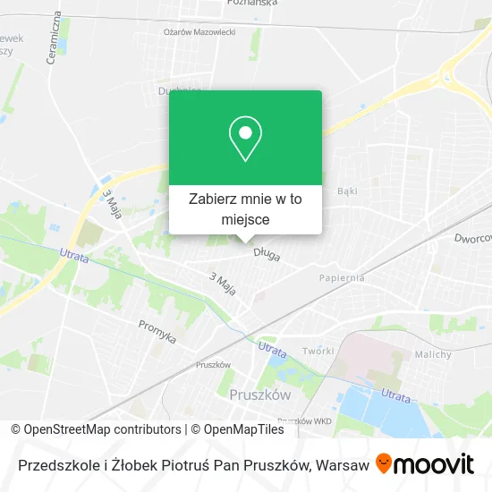 Mapa Przedszkole i Żłobek Piotruś Pan Pruszków