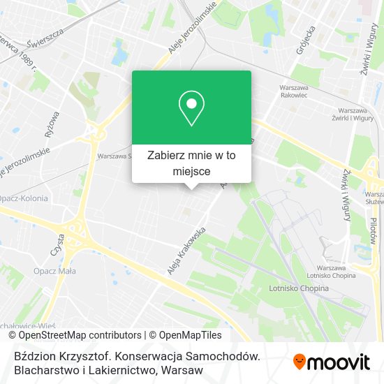 Mapa Bździon Krzysztof. Konserwacja Samochodów. Blacharstwo i Lakiernictwo