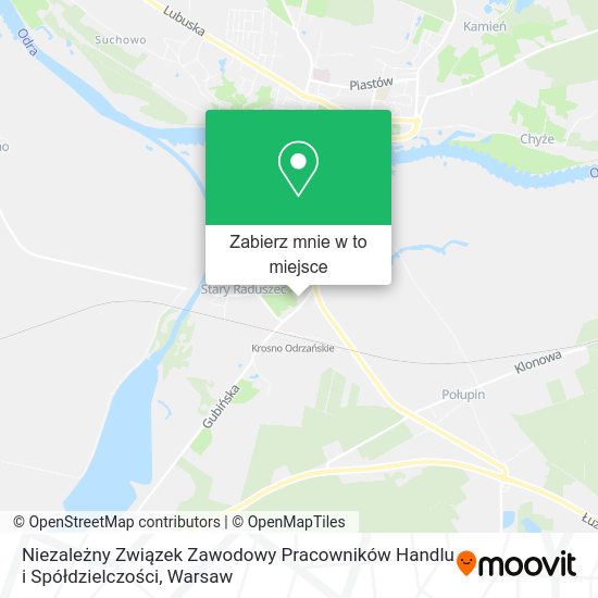 Mapa Niezależny Związek Zawodowy Pracowników Handlu i Spółdzielczości